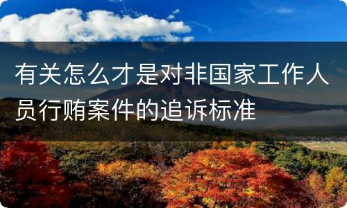有关怎么才是对非国家工作人员行贿案件的追诉标准