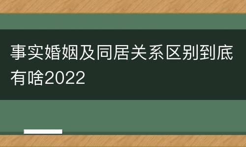 事实婚姻及同居关系区别到底有啥2022