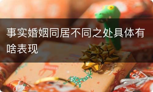 事实婚姻同居不同之处具体有啥表现
