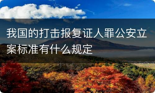 我国的打击报复证人罪公安立案标准有什么规定