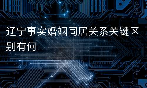 辽宁事实婚姻同居关系关键区别有何