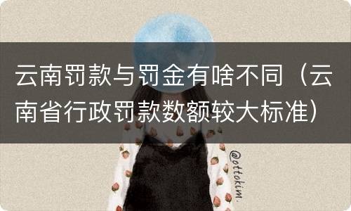 云南罚款与罚金有啥不同（云南省行政罚款数额较大标准）