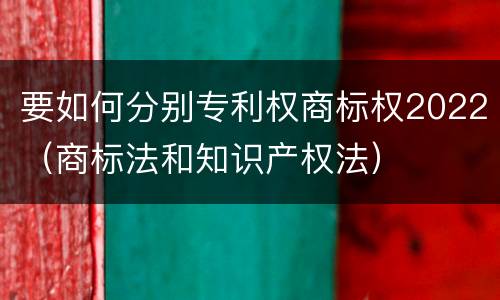 要如何分别专利权商标权2022（商标法和知识产权法）