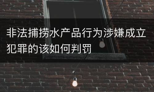 非法捕捞水产品行为涉嫌成立犯罪的该如何判罚