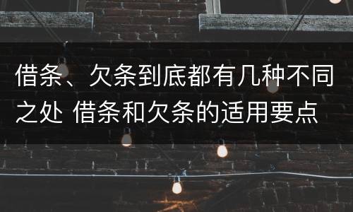 借条、欠条到底都有几种不同之处 借条和欠条的适用要点