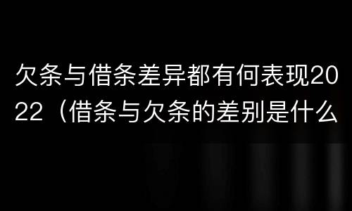 欠条与借条差异都有何表现2022（借条与欠条的差别是什么）