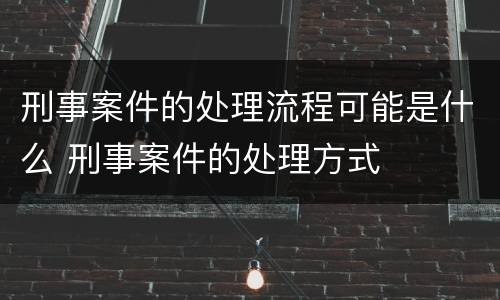 刑事案件的处理流程可能是什么 刑事案件的处理方式