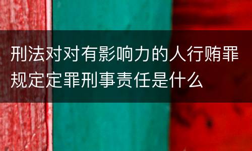 刑法对对有影响力的人行贿罪规定定罪刑事责任是什么