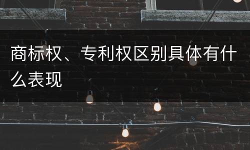 商标权、专利权区别具体有什么表现