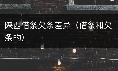 陕西借条欠条差异（借条和欠条的）