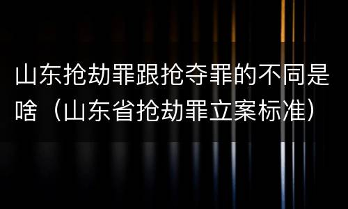 山东抢劫罪跟抢夺罪的不同是啥（山东省抢劫罪立案标准）
