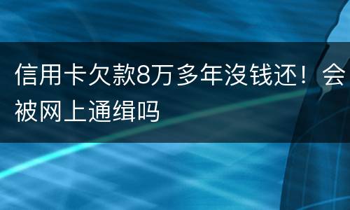 信用卡欠款8万多年沒钱还！会被网上通缉吗