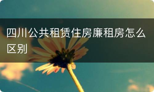四川公共租赁住房廉租房怎么区别