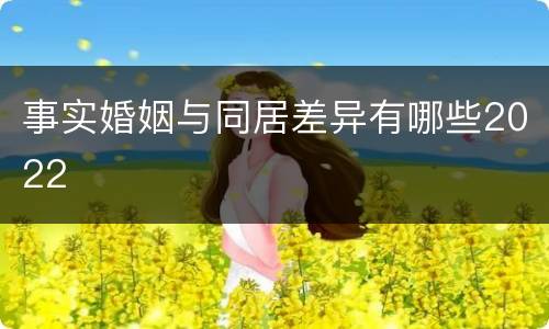事实婚姻与同居差异有哪些2022