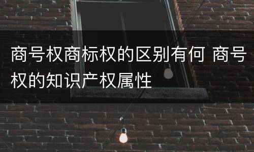 商号权商标权的区别有何 商号权的知识产权属性