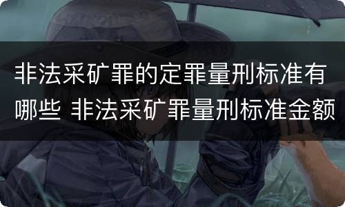非法采矿罪的定罪量刑标准有哪些 非法采矿罪量刑标准金额