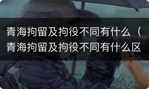 青海拘留及拘役不同有什么（青海拘留及拘役不同有什么区别）