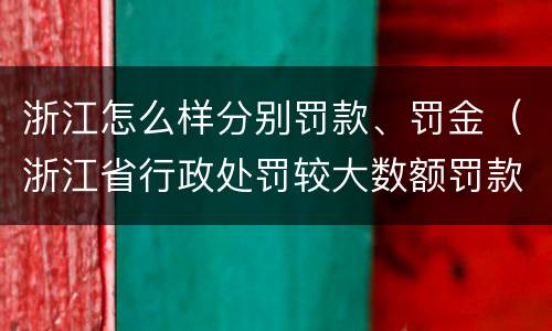 浙江怎么样分别罚款、罚金（浙江省行政处罚较大数额罚款怎么界定）