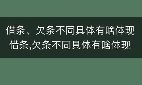 借条、欠条不同具体有啥体现 借条,欠条不同具体有啥体现吗