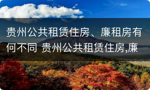 贵州公共租赁住房、廉租房有何不同 贵州公共租赁住房,廉租房有何不同