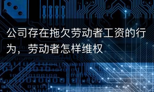公司存在拖欠劳动者工资的行为，劳动者怎样维权