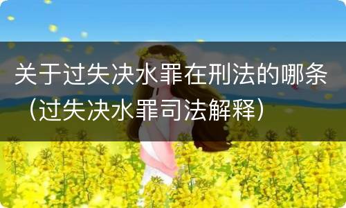 关于过失决水罪在刑法的哪条（过失决水罪司法解释）