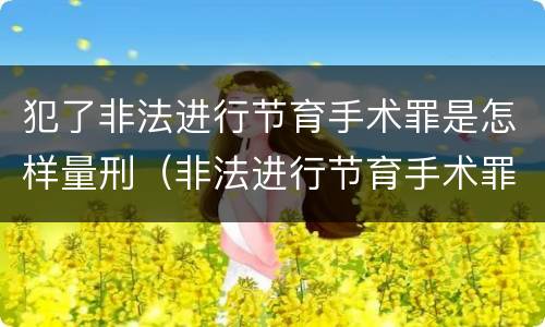 犯了非法进行节育手术罪是怎样量刑（非法进行节育手术罪案例）