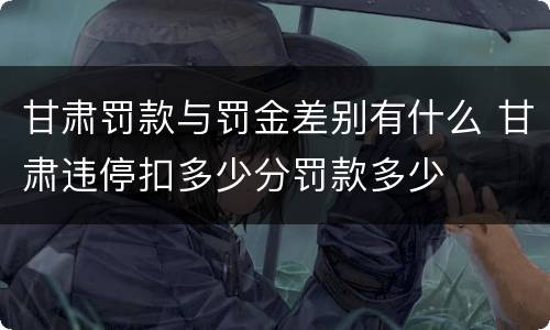 甘肃罚款与罚金差别有什么 甘肃违停扣多少分罚款多少