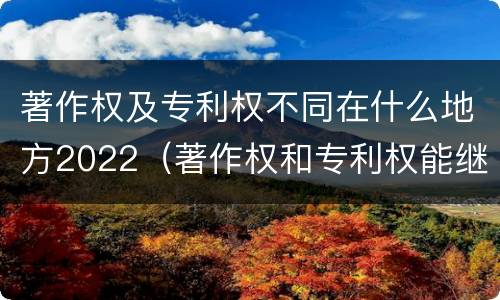 著作权及专利权不同在什么地方2022（著作权和专利权能继承吗）