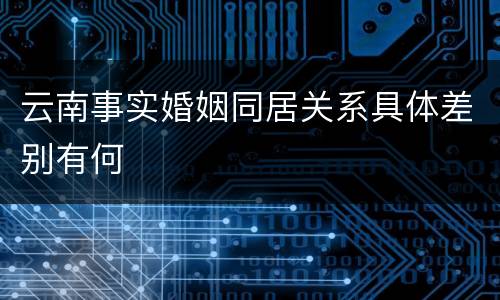云南事实婚姻同居关系具体差别有何