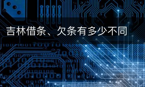 吉林借条、欠条有多少不同