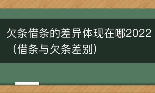 欠条借条的差异体现在哪2022（借条与欠条差别）