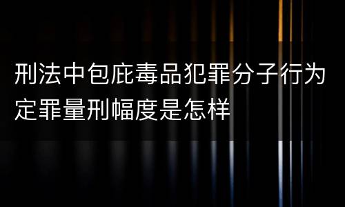 刑法中包庇毒品犯罪分子行为定罪量刑幅度是怎样