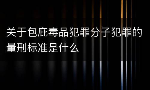 关于包庇毒品犯罪分子犯罪的量刑标准是什么