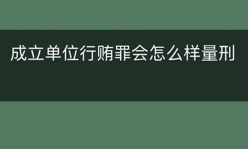 成立单位行贿罪会怎么样量刑