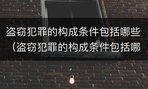 盗窃犯罪的构成条件包括哪些（盗窃犯罪的构成条件包括哪些方面）