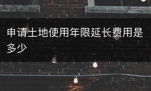 申请土地使用年限延长费用是多少