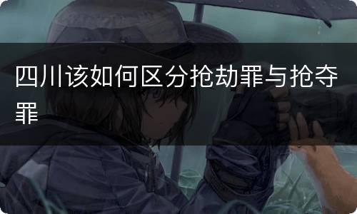 四川该如何区分抢劫罪与抢夺罪