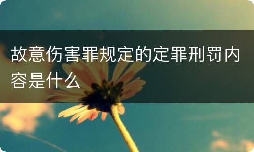 故意伤害罪规定的定罪刑罚内容是什么