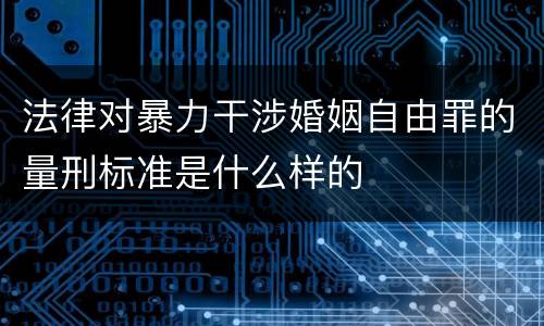 法律对暴力干涉婚姻自由罪的量刑标准是什么样的