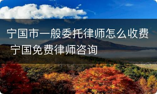 宁国市一般委托律师怎么收费 宁国免费律师咨询