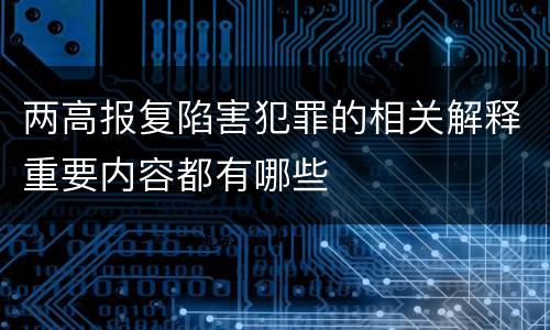 两高报复陷害犯罪的相关解释重要内容都有哪些