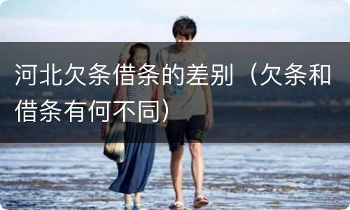河北欠条借条的差别（欠条和借条有何不同）
