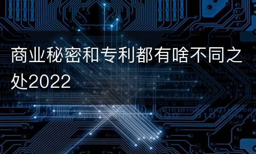 商业秘密和专利都有啥不同之处2022