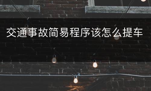 交通事故简易程序该怎么提车