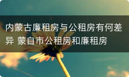 内蒙古廉租房与公租房有何差异 蒙自市公租房和廉租房