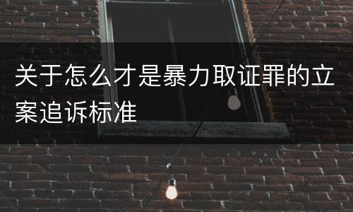 关于怎么才是暴力取证罪的立案追诉标准