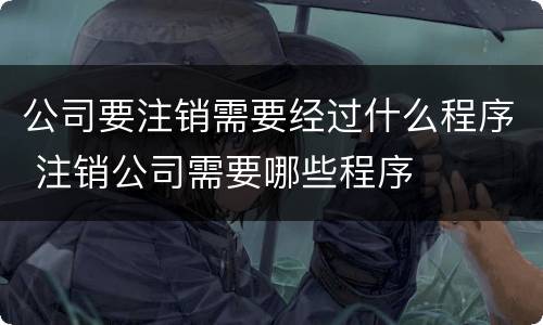 公司要注销需要经过什么程序 注销公司需要哪些程序
