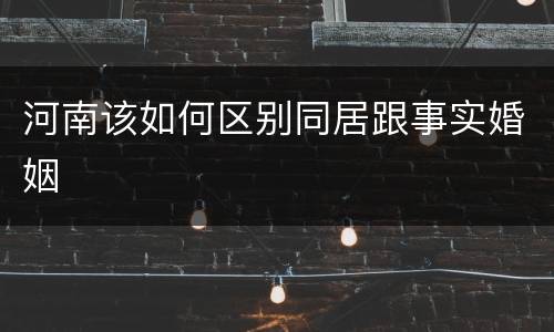 河南该如何区别同居跟事实婚姻