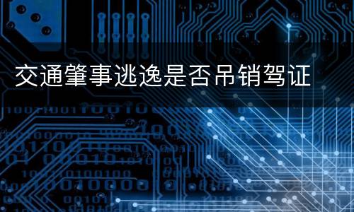 交通肇事逃逸是否吊销驾证